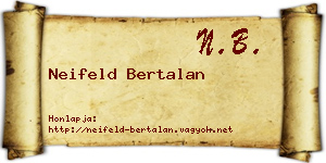 Neifeld Bertalan névjegykártya