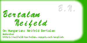 bertalan neifeld business card